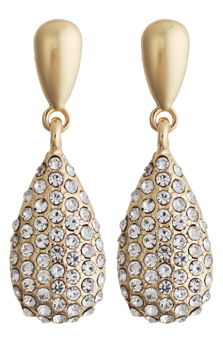 Panacea Pavé Teardrop Earrings, Main, color, Gold