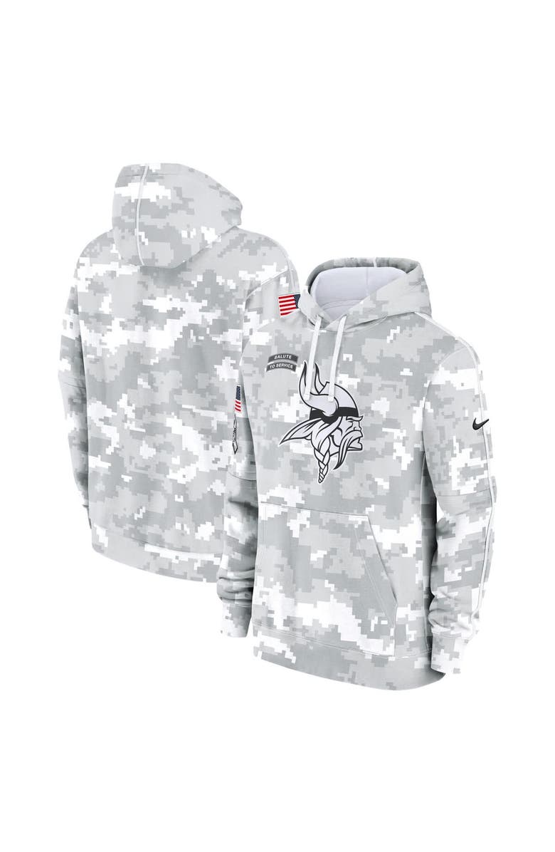 Nike Men's Nike Arctic Camo Minnesota Vikings 2024 Salute to Service Club Fleece Pullover Hoodie, Main, color,