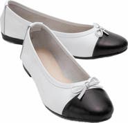 Forever & Always Shoes Rayne Cap Toe Leather Ballet Flats