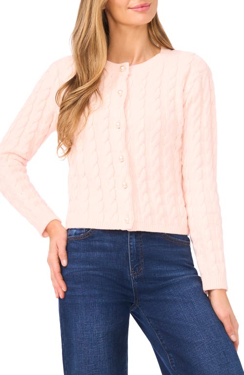 Cece Cable Stitch Cardigan In Pink