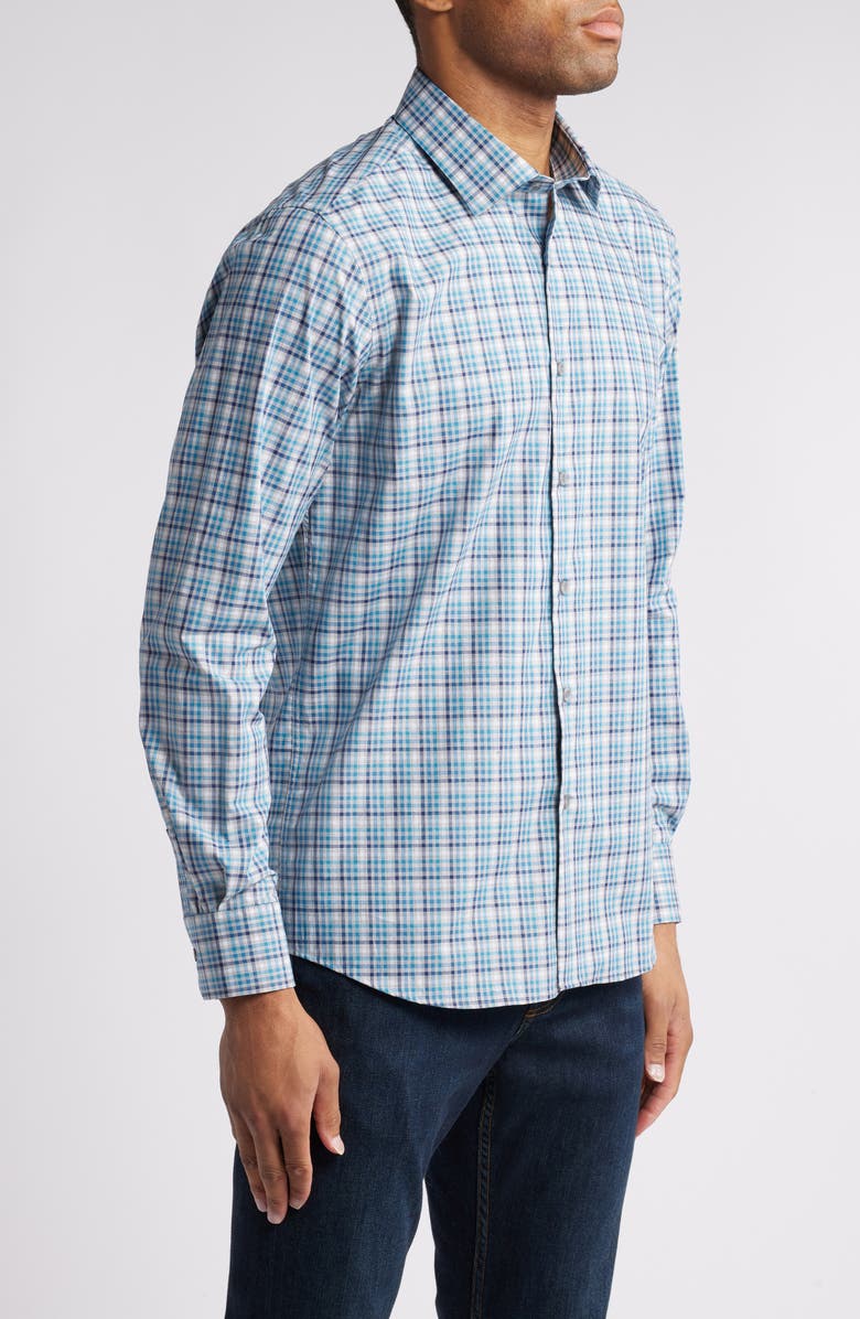 Scott Barber Microcheck Button-Up Shirt, Alternate, color, 