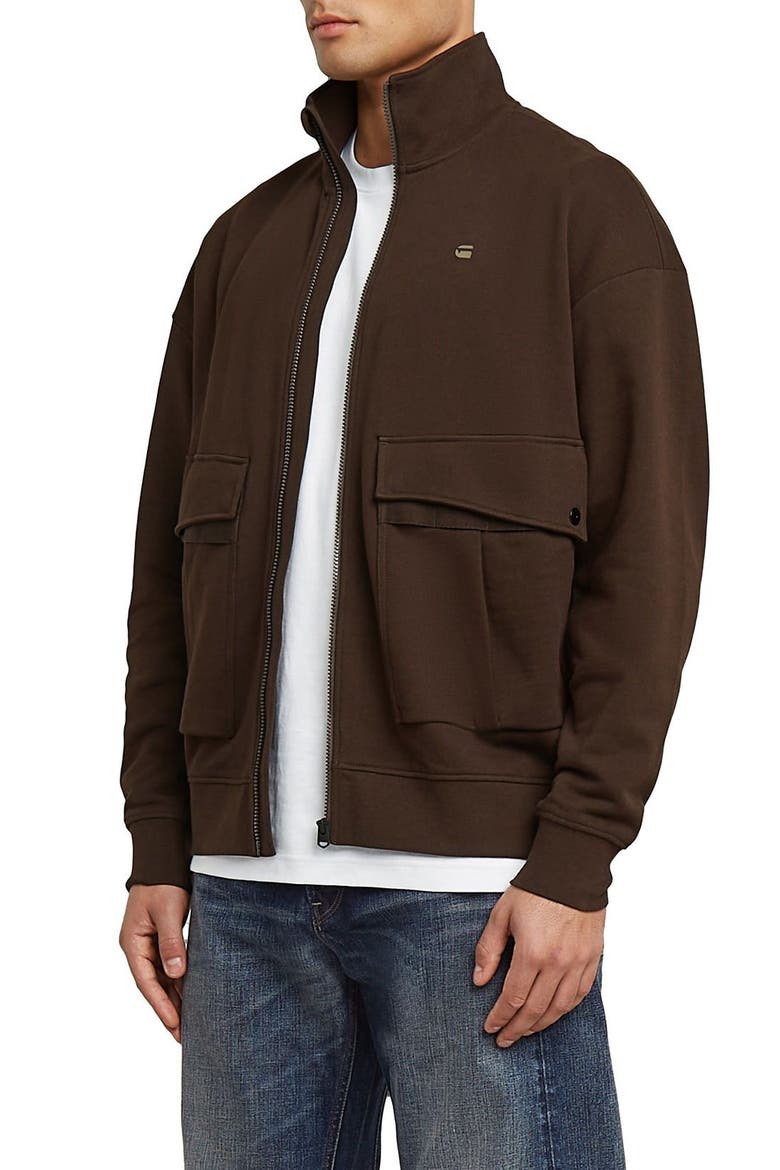 Rovic Zip-Up Sweatshirt, Alternate, color, DEEP BROWN