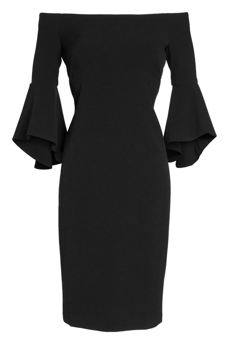 Off the Shoulder Cocktail Dress, Alternate, color, BLACK