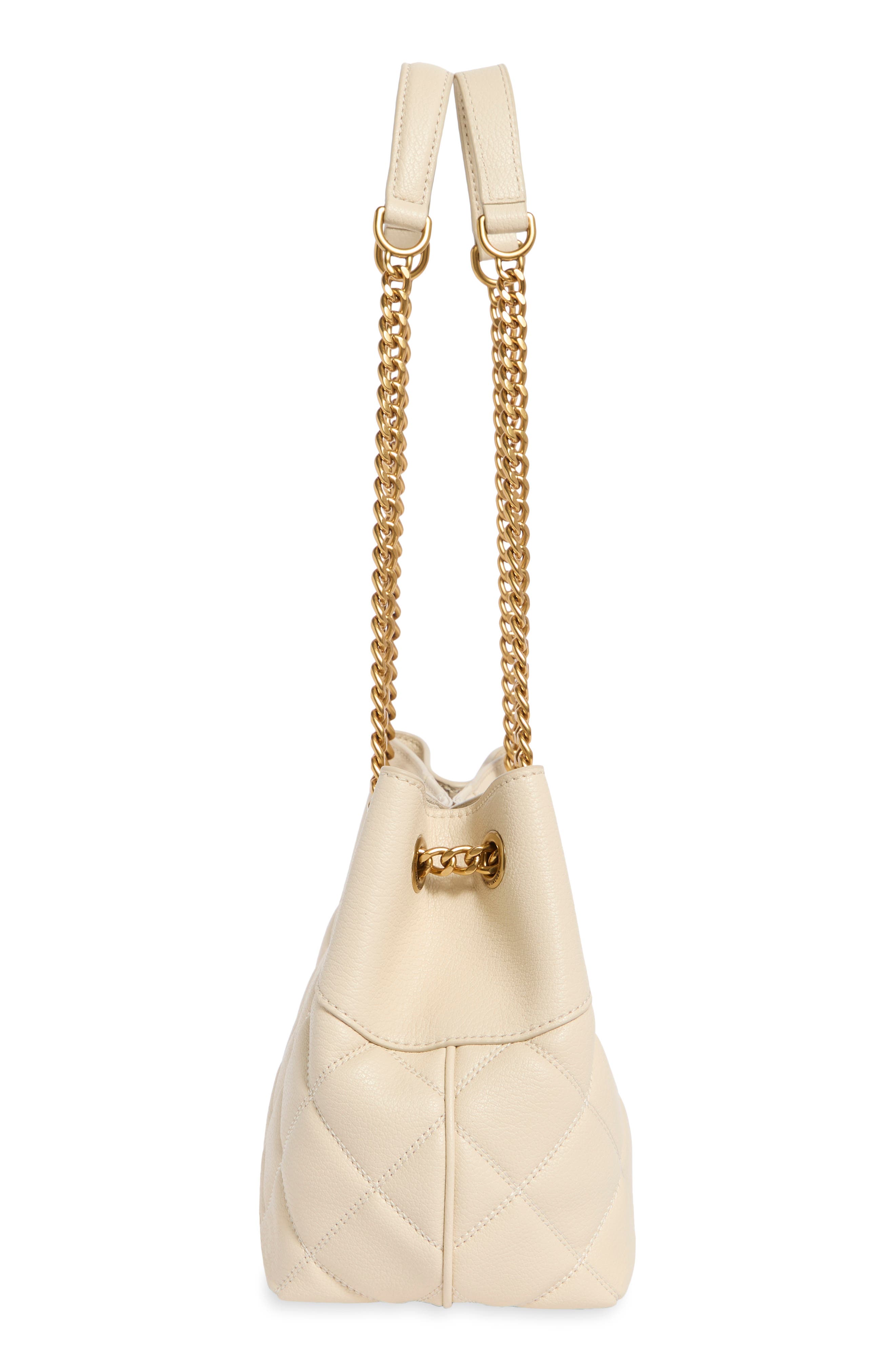 Small Quilted Plaza Leather Tote, Alternate, color, MARSHMALLOW