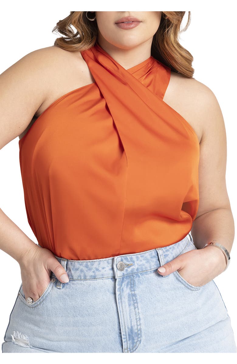 ELOQUII Halter Neck Top, Main, color, 