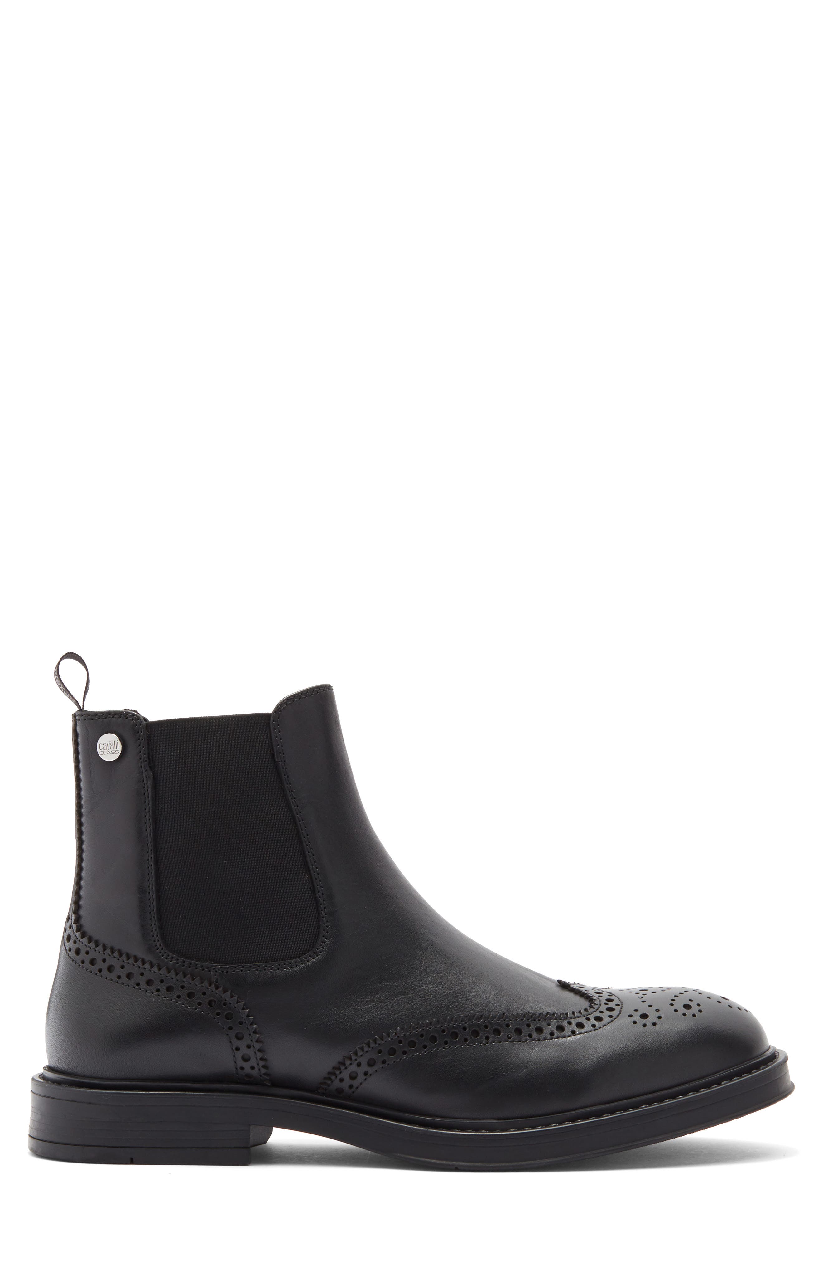 Roberto Cavalli Crip Chelsea Boot, Alternate, color, Black