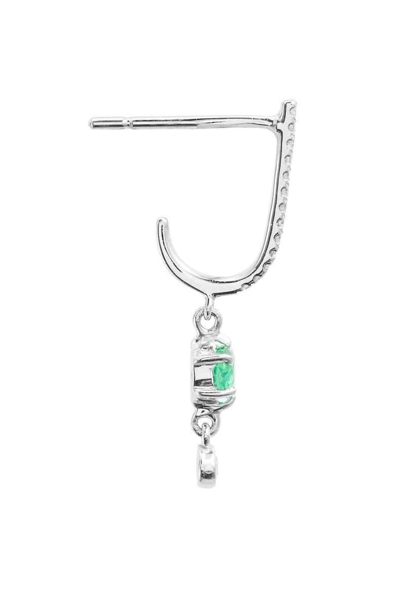 Emerald & Diamond Earrings, Alternate, color, WHITE GOLD
