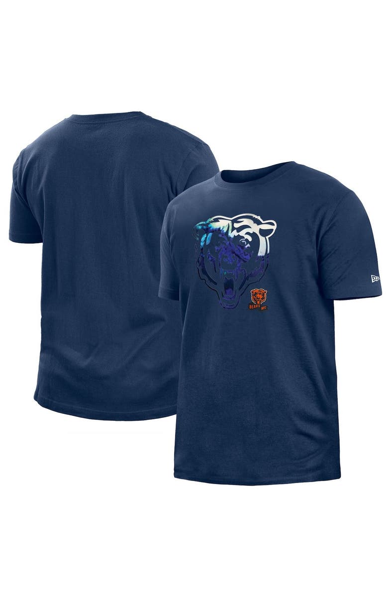 New Era Men's New Era Navy Chicago Bears 2022 Sideline Ink Dye T-Shirt, Main, color, 
