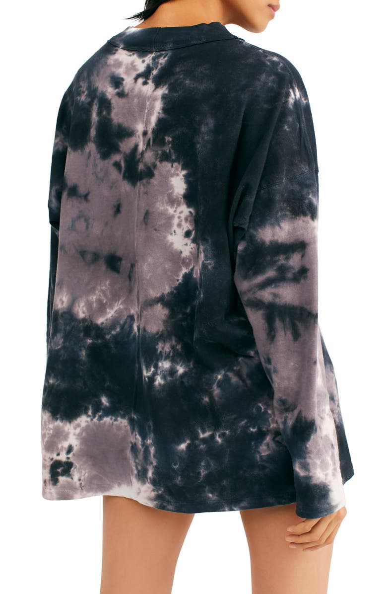 Free People Be Free Tie Dye Oversize Long Sleeve T-Shirt, Alternate, color, 