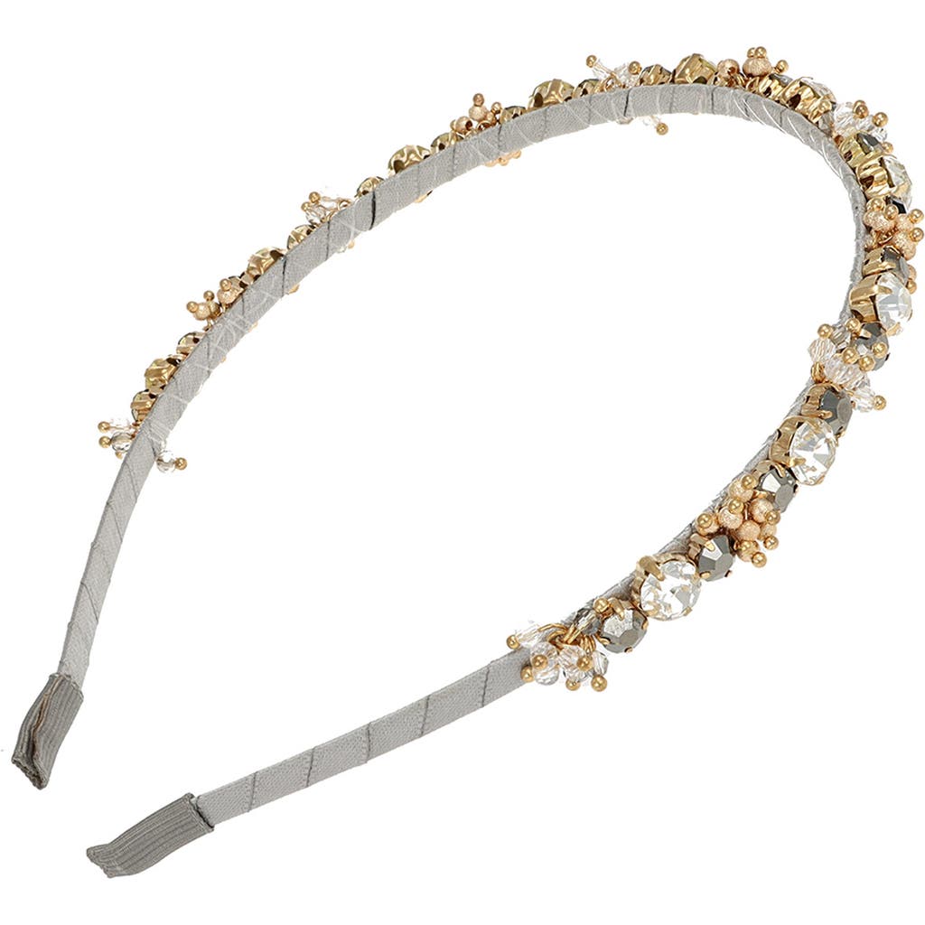 L. Erickson Abilgail Jeweled Headband in Grey