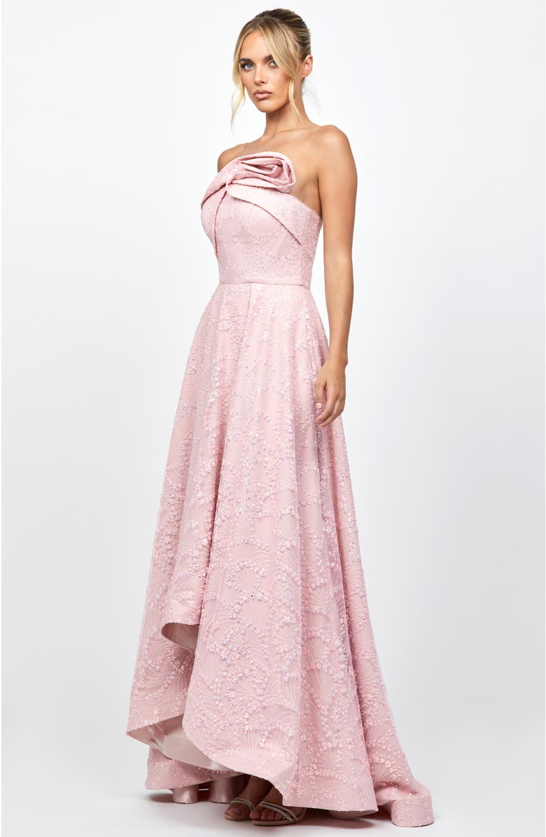 Bariano Addyson Strapless Hi Lo Gown, Alternate, color, Pink