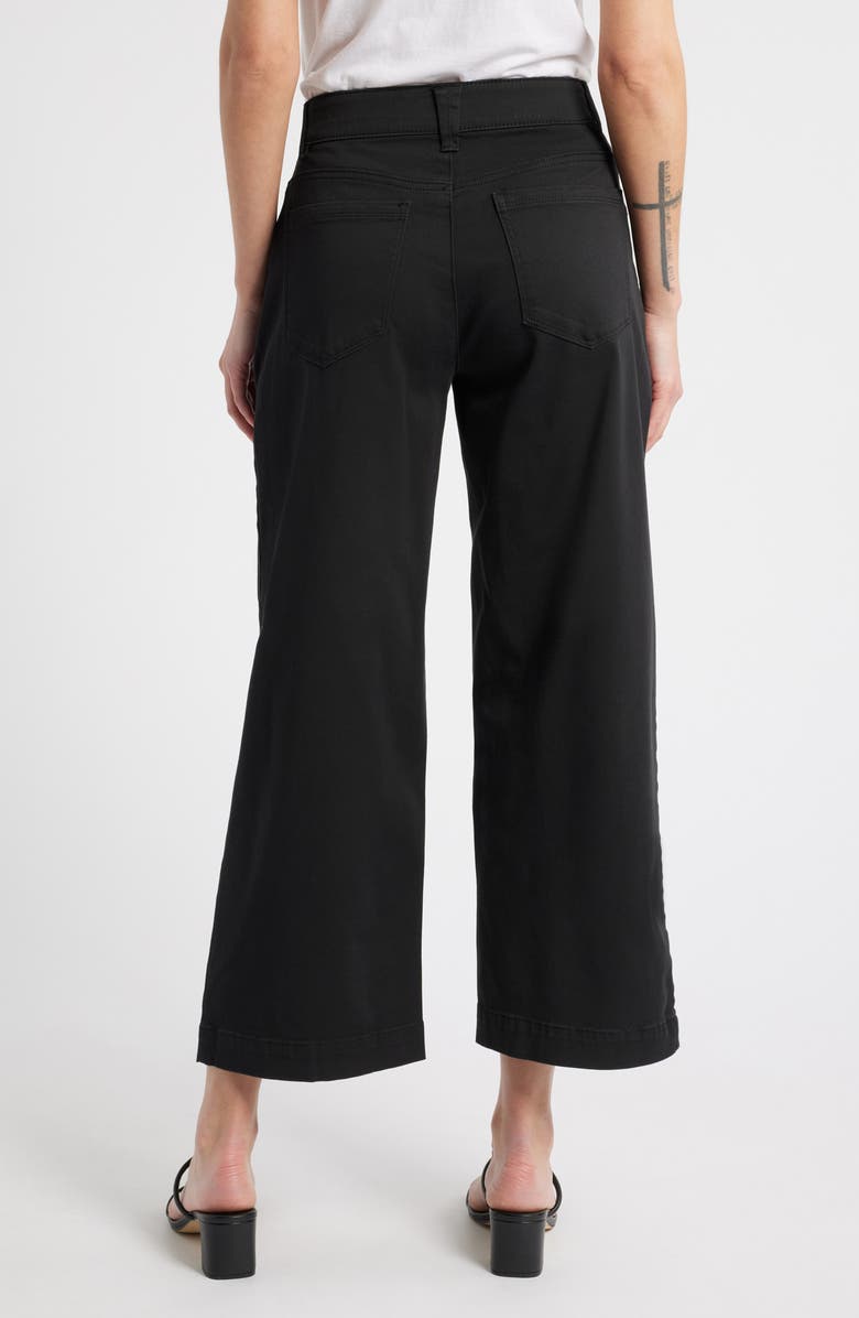 Wit & Wisdom Sam High Waist Ankle Wide Leg Twill Pants, Alternate, color, Black