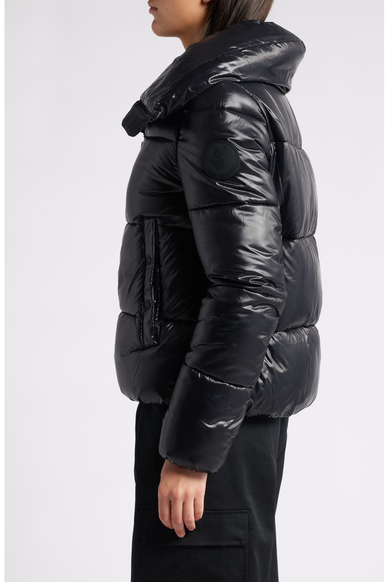 Isla Water Repellent Puffer Coat, Alternate, color, BLACK