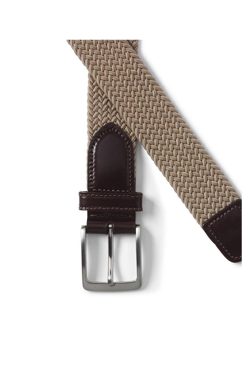 Lands' End Elastic Braid Belt, Alternate, color, Khaki