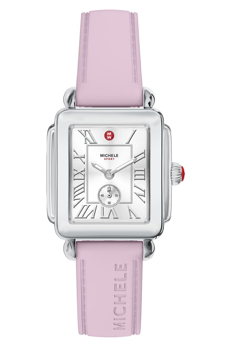 Deco Sport Mid Silicone Strap Watch, 29mm x 31mm, Main, color, LIGHT PINK