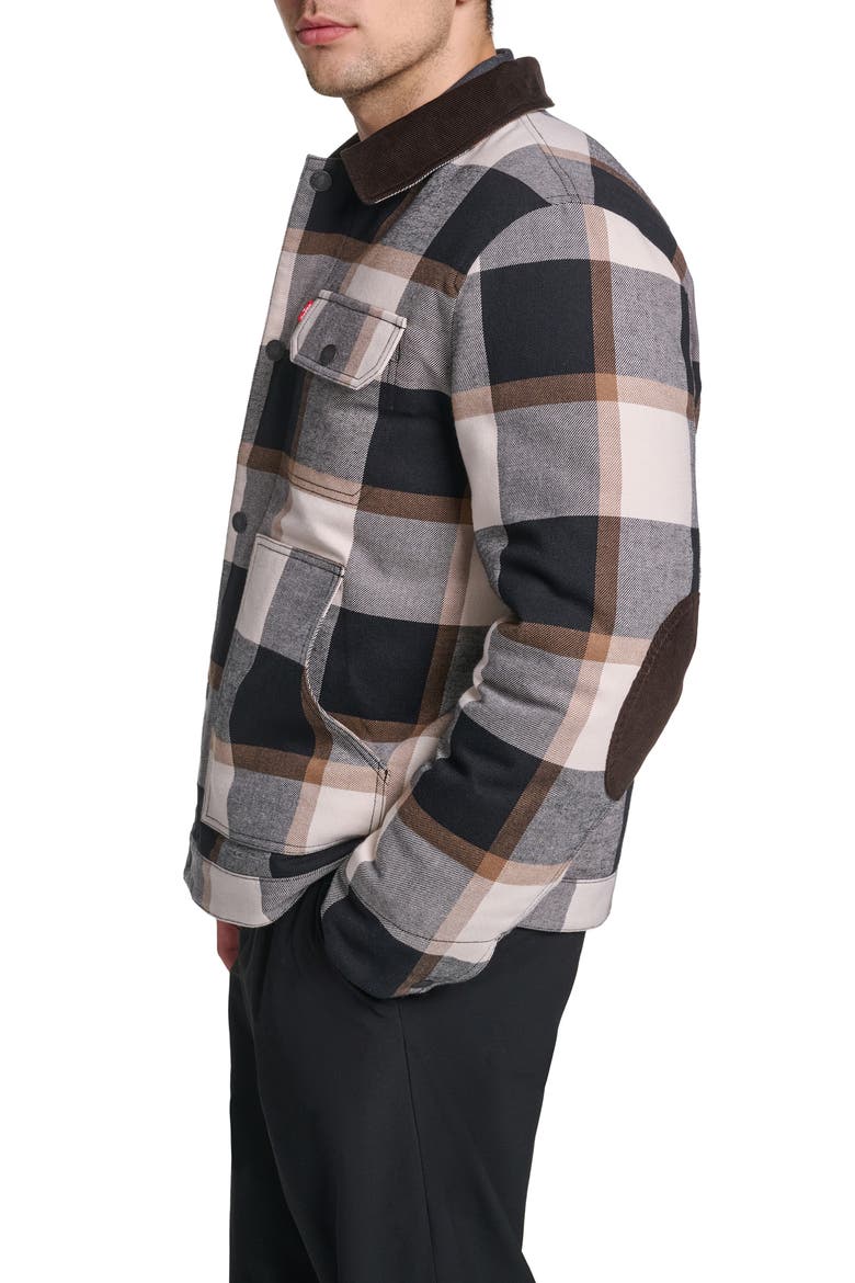 Quilted Work Jacket, Alternate, color, BLACK/ CARAMEL