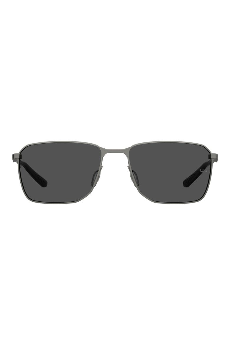 58mm Rectangular Sunglasses, Main, color, DARK RUTHENIUM
