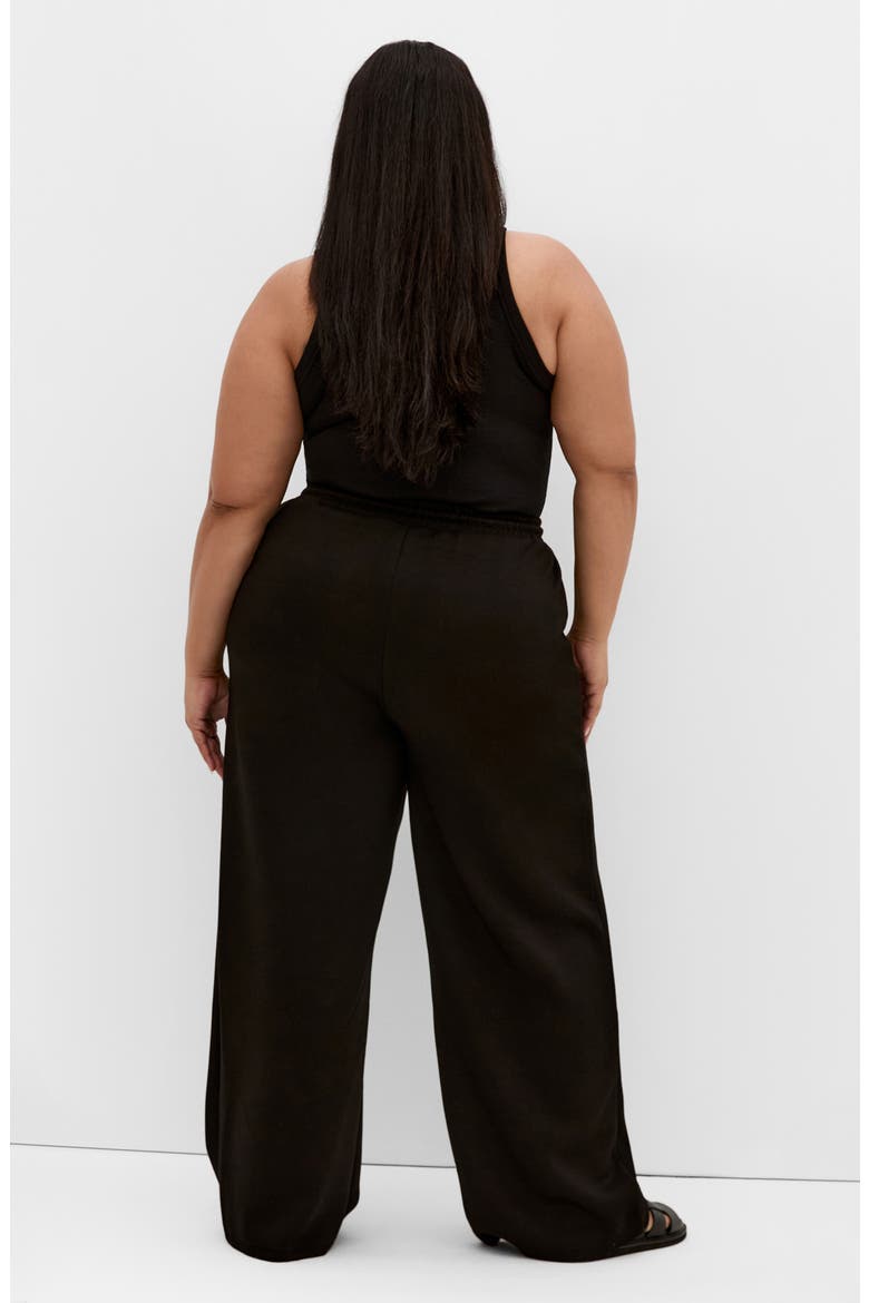 Maia Tie Waist Wide Leg Pants, Alternate, color, BLACK