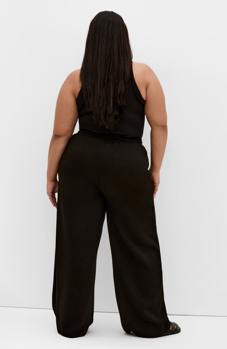 City Chic Maia Tie Waist Wide Leg Pants, Alternate, color, Black