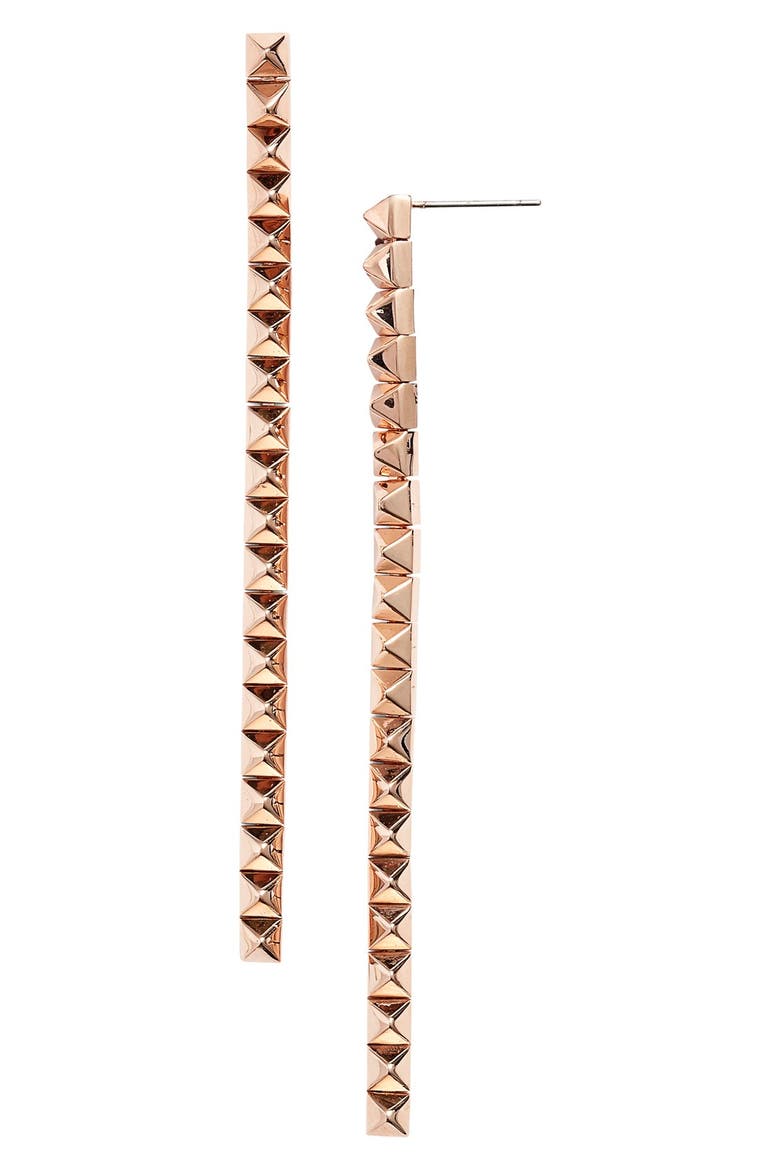 'Pyramid Tennis' Drop Earrings, Alternate, color, ROSE GOLD