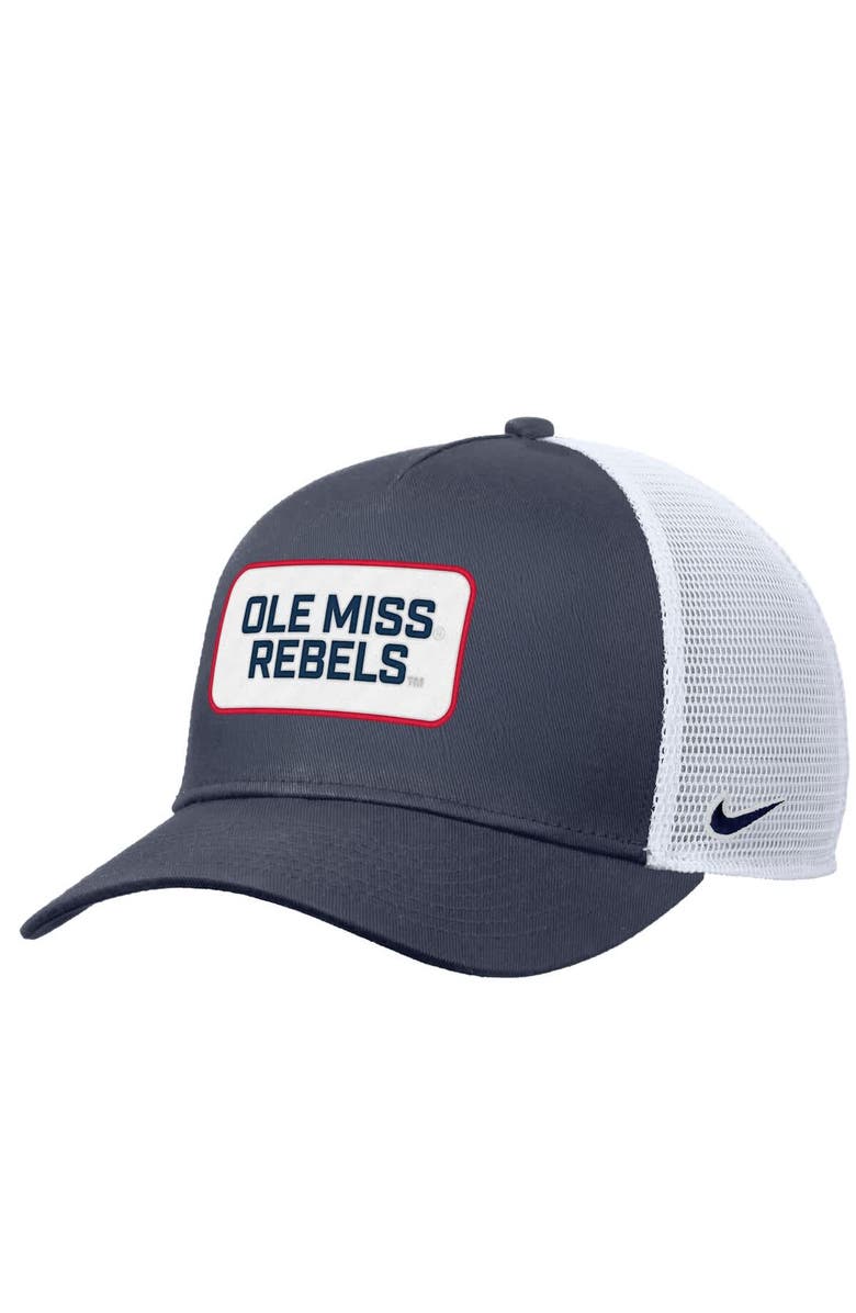 Nike Men's Nike Navy Ole Miss Rebels 2025 On-Field Rise Trucker Adjustable Hat, Main, color, 