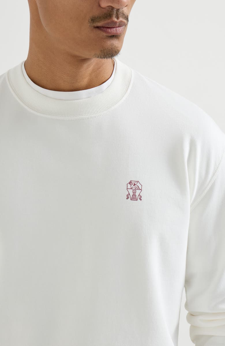 Brunello Cucinelli Cotton French terry sweatshirt, Alternate, color, Off-White