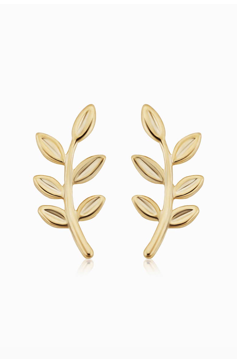 Oradina 14K Yellow Gold Peace and Love Studs, Main, color, Yellow Gold