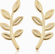 Oradina 14K Yellow Gold Peace and Love Studs
