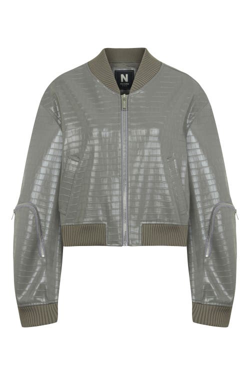NOCTURNE NOCTURNE FAUX LEATHER BOMBER JACKET