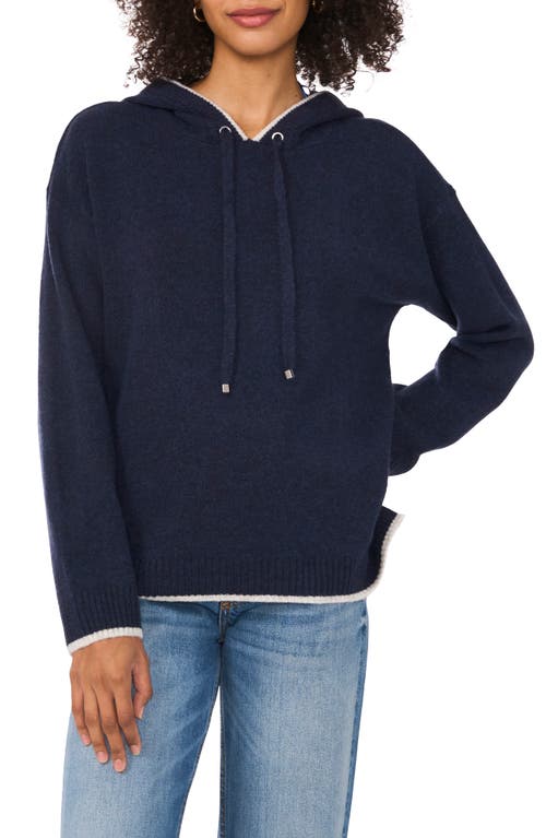 VINCE CAMUTO VINCE CAMUTO CONTRAST TRIM SWEATER HOODIE