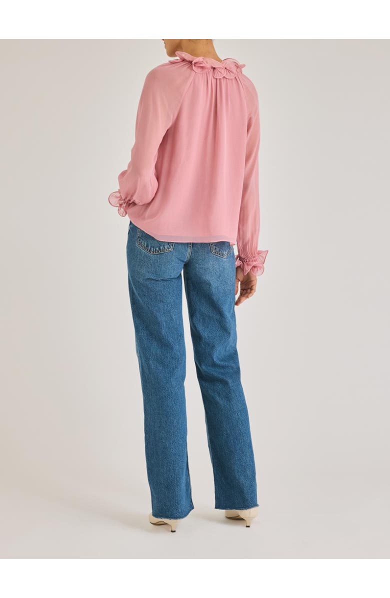 Rebecca Taylor Sarita Long-Sleeve Top, Alternate, color, Foxglove