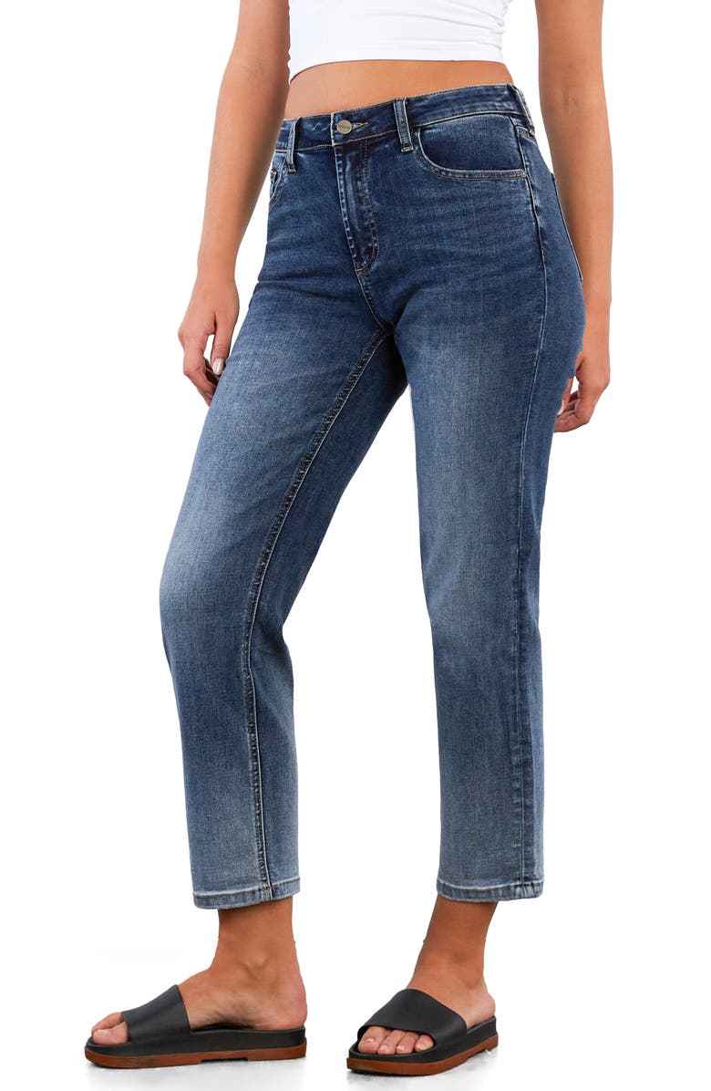 HINT OF BLU Ankle Slim Straight Leg Jeans, Alternate, color, Corsica Blue