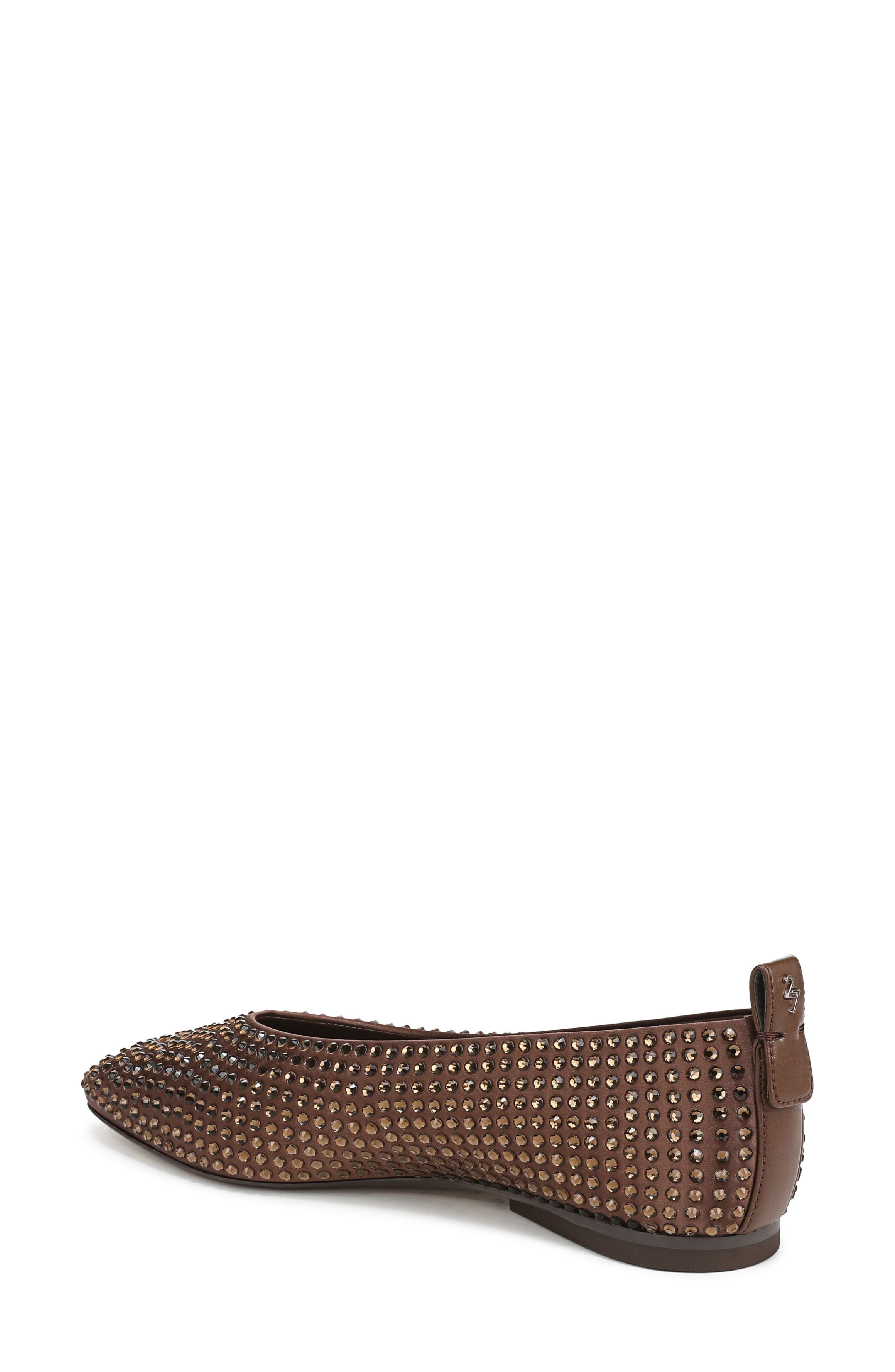 Carla Sparkle Embellished Flat, Alternate, color, COCOA