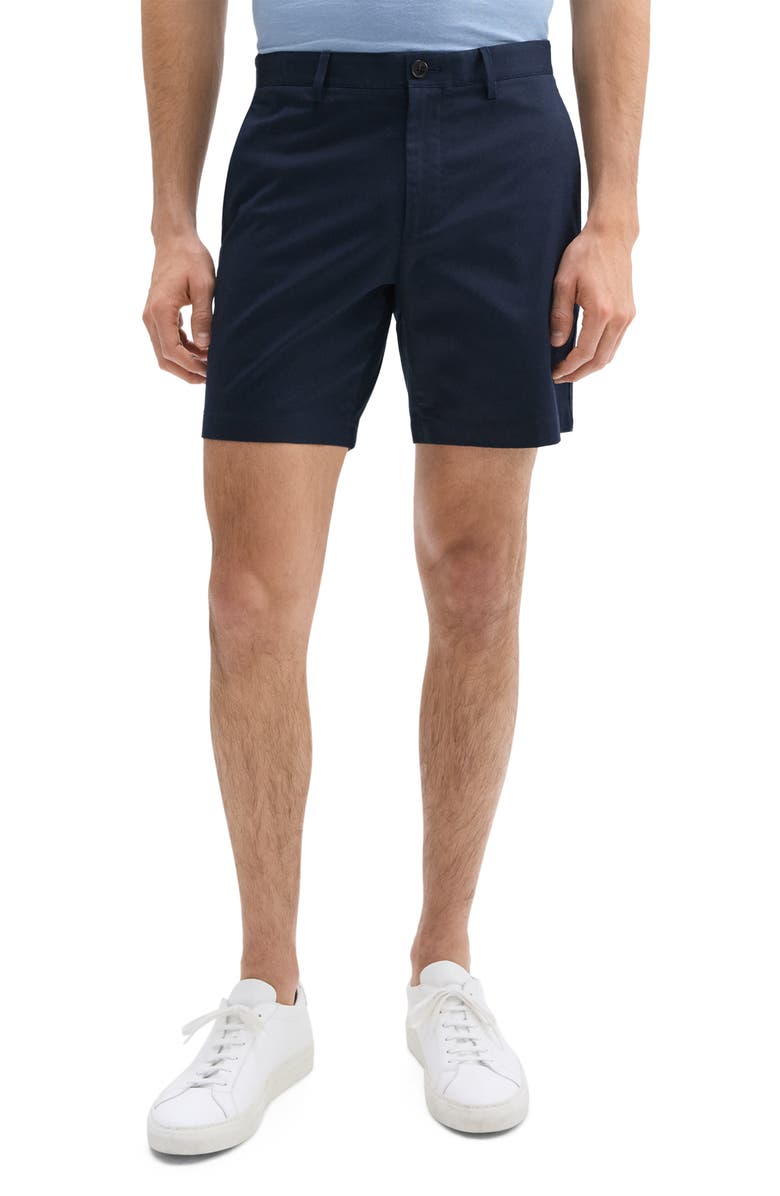 Theory Zaine Cotton Blend Shorts, Main, color, Baltic