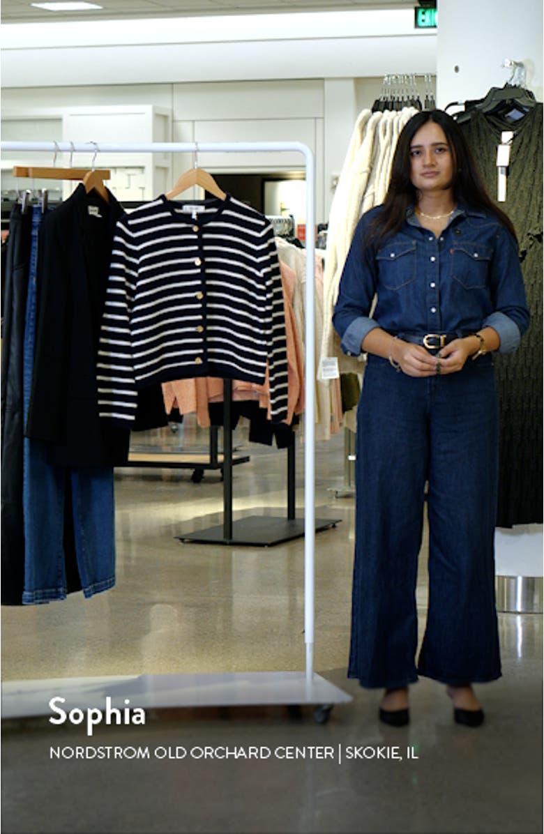 Stripe Merino Wool & Cotton Cardigan, sales video thumbnail