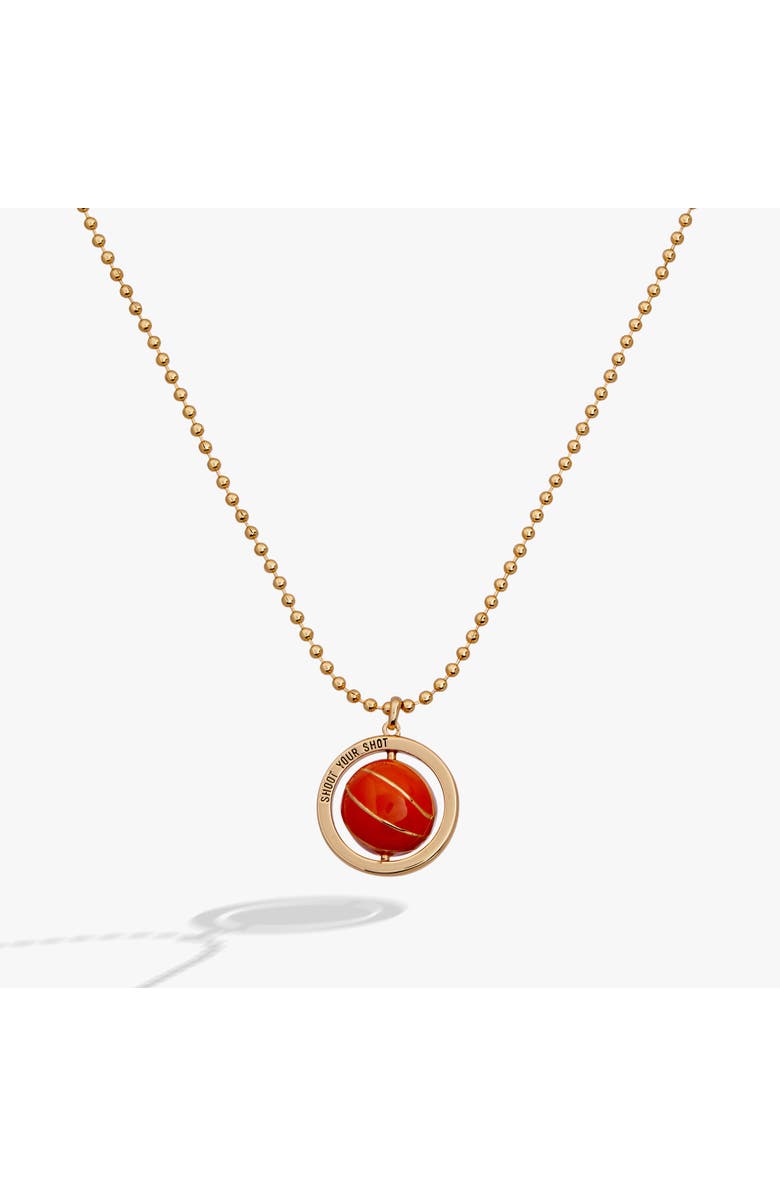 Alex and Ani Basketball Spinner Pendant, Main, color, Gold