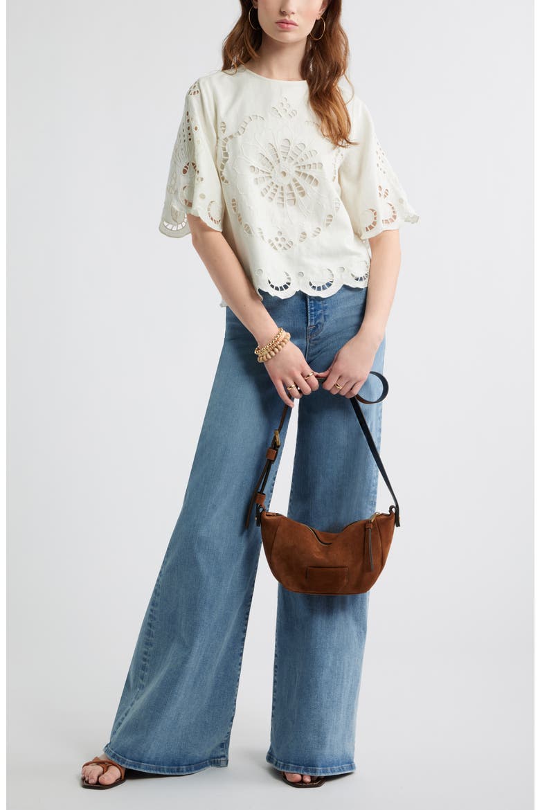 Eyelet Linen Blend Top, Alternate, color, IVORY EGRET