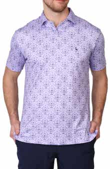 TailorByrd Damask Print Performance Polo