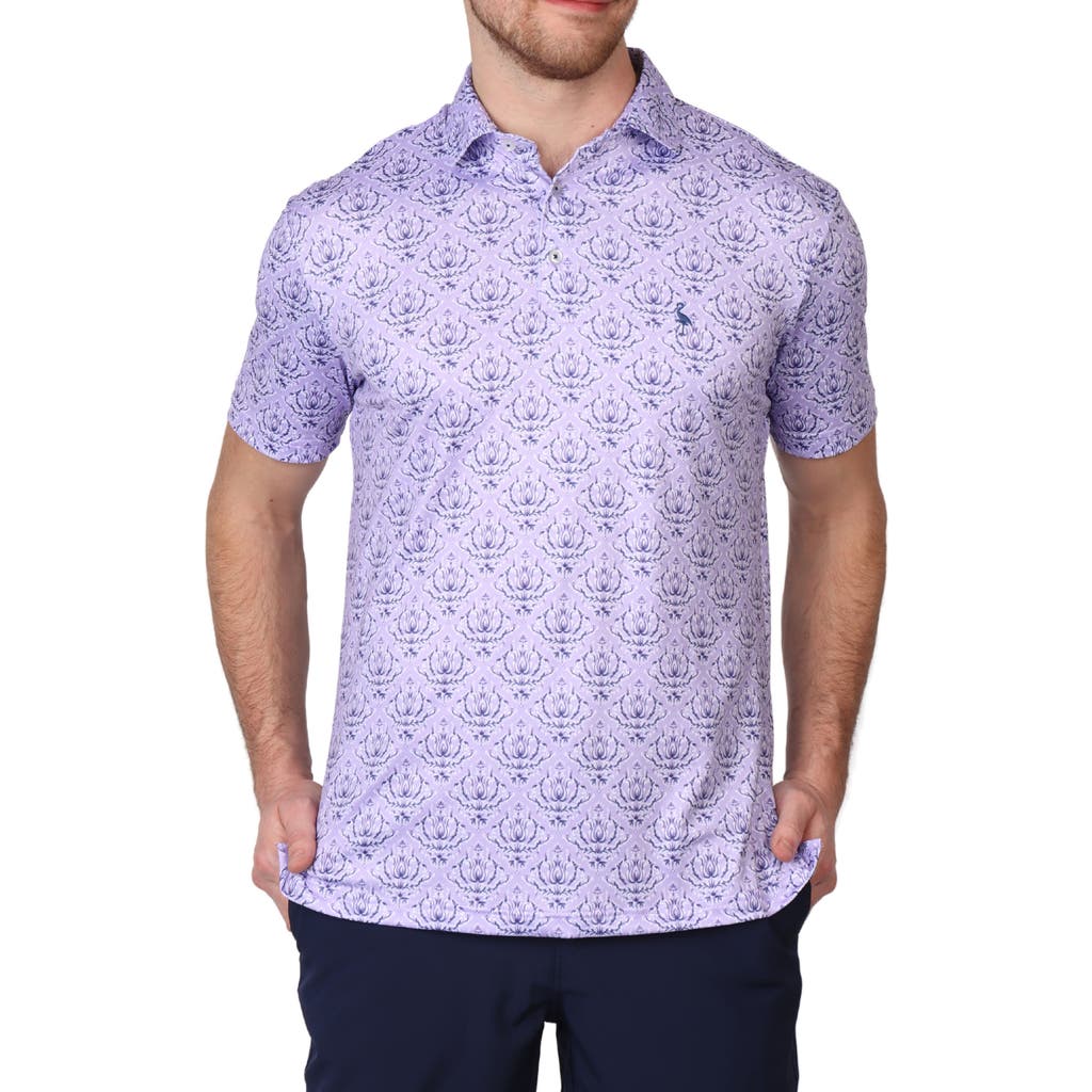 TAILORBYRD TAILORBYRD DAMASK PRINT PERFORMANCE POLO