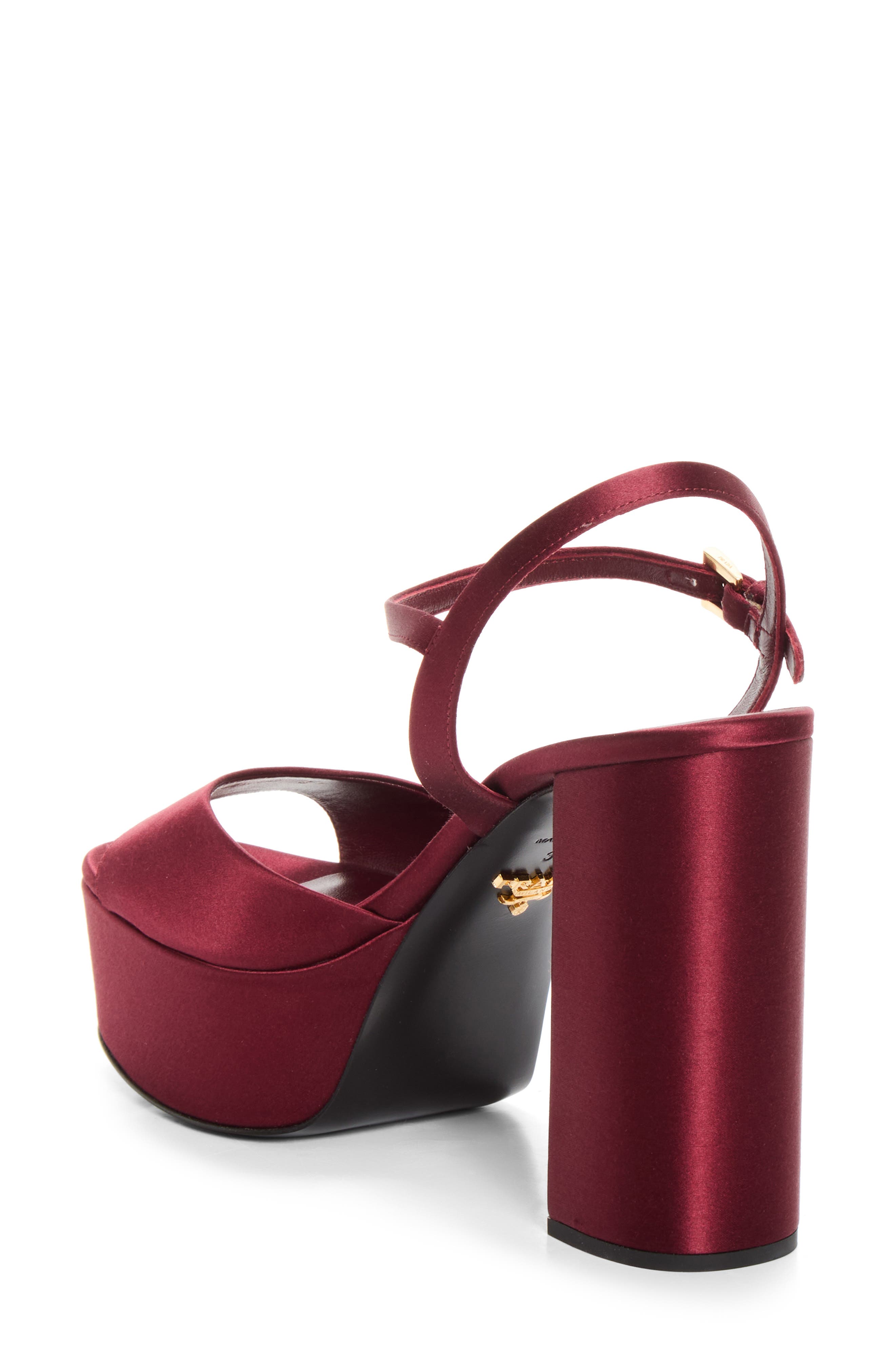 Satin Platform Sandal, Alternate, color, GRANATO