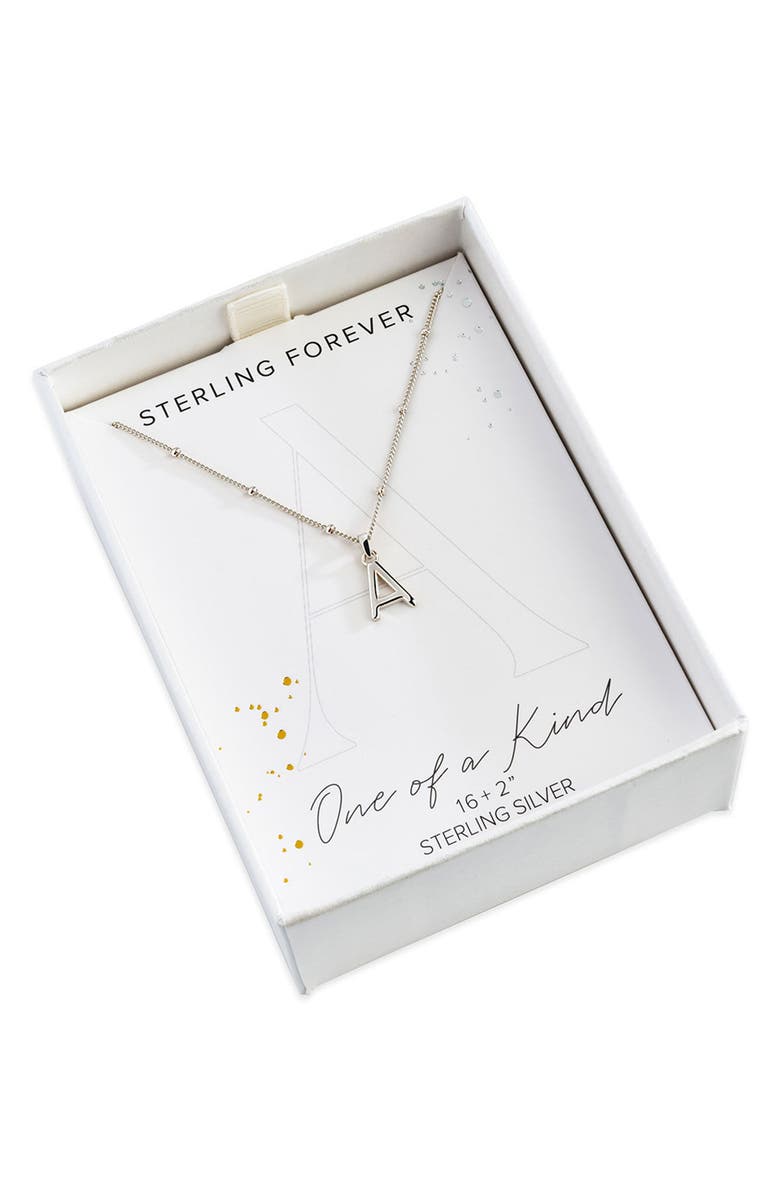 Sterling Forever Sterling Silver Initial Necklace, Alternate, color,