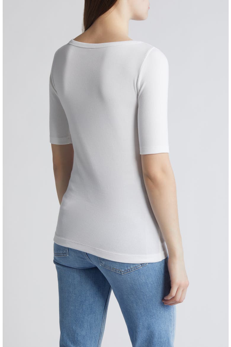 Perfect Boat Neck Rib Top, Alternate, color, PAPER WHITE