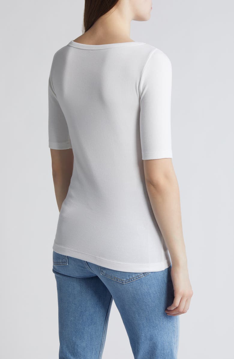 NIC+ZOE Perfect Boat Neck Rib Top, Alternate, color, Paper White