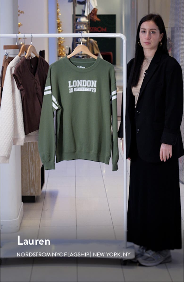 London Athletics Fleece Varsity Sweatshirt, sales video thumbnail