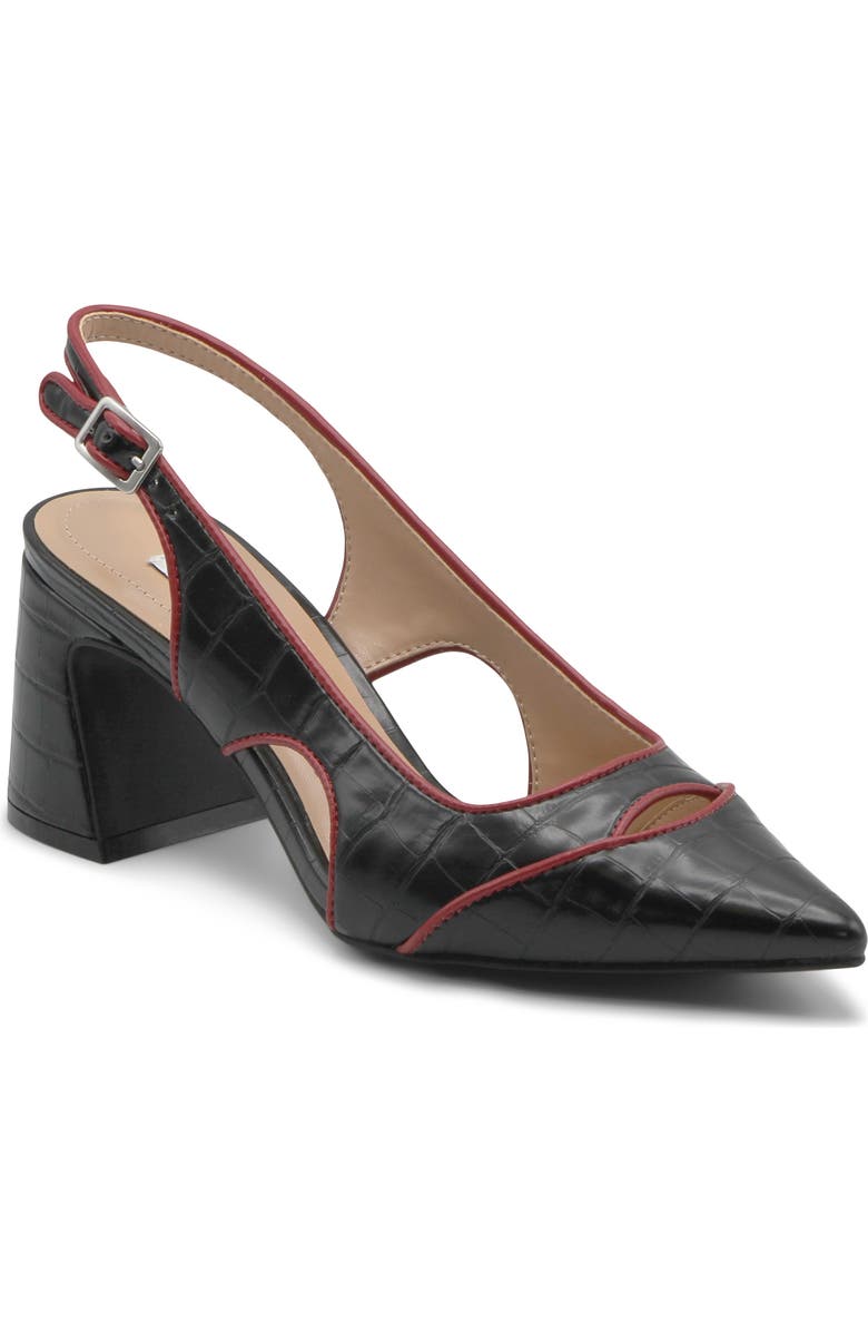 Charles David Anstead Slingback Pointed Toe Pump, Main, color, Black/ Red
