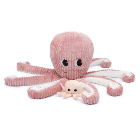 Octopus Mom & Her Baby  - Secret Keeper Plush Toy, Eco-Friendly, Soft & Washable