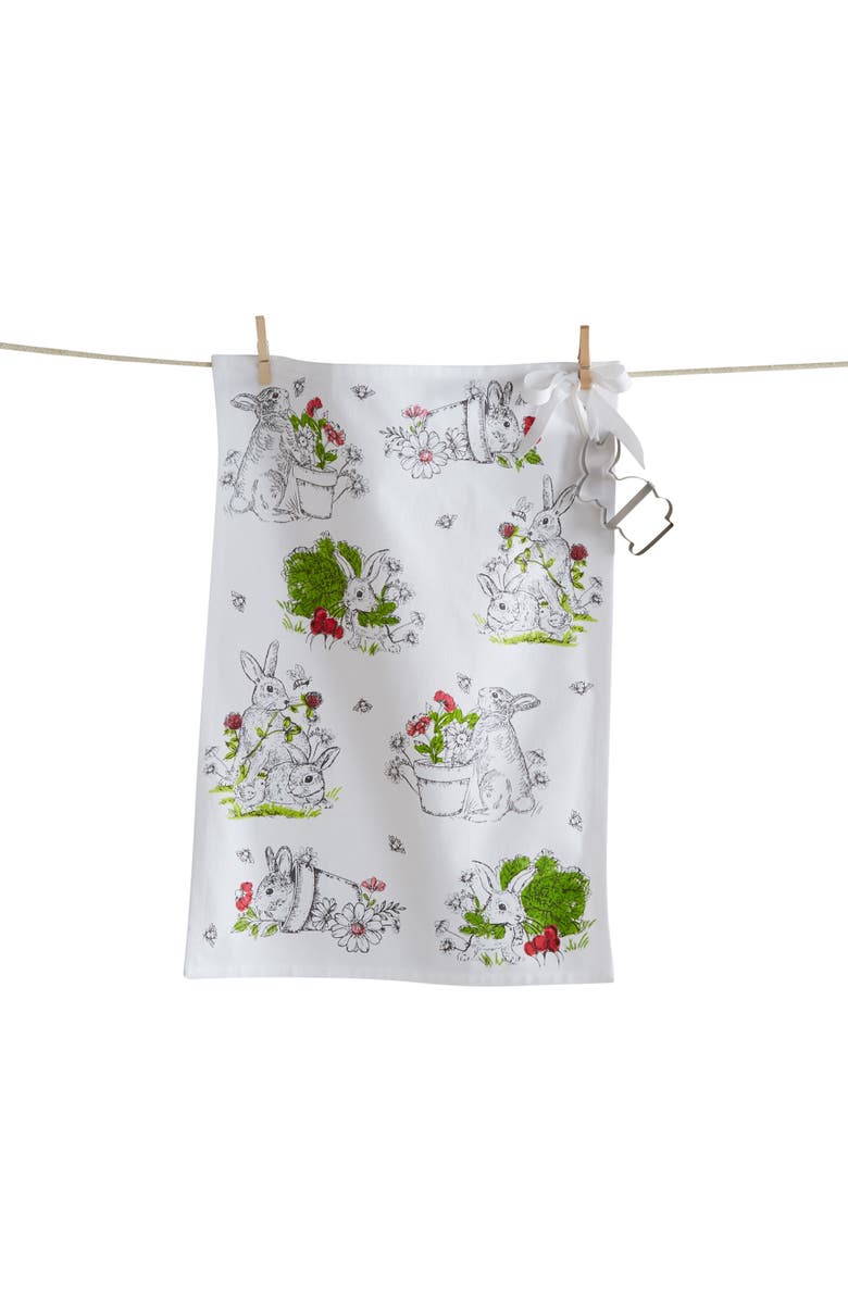 tag Bunny Dish Towel and Cookie Cutter Set for Easter Kitchen, Main, color, Multicolored