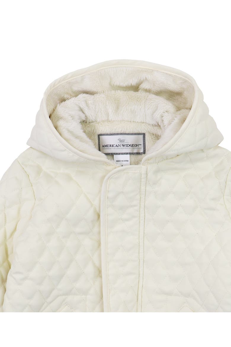 Hooded Zip Front Quilted Barn Jacket, Alternate, color, Vanilla