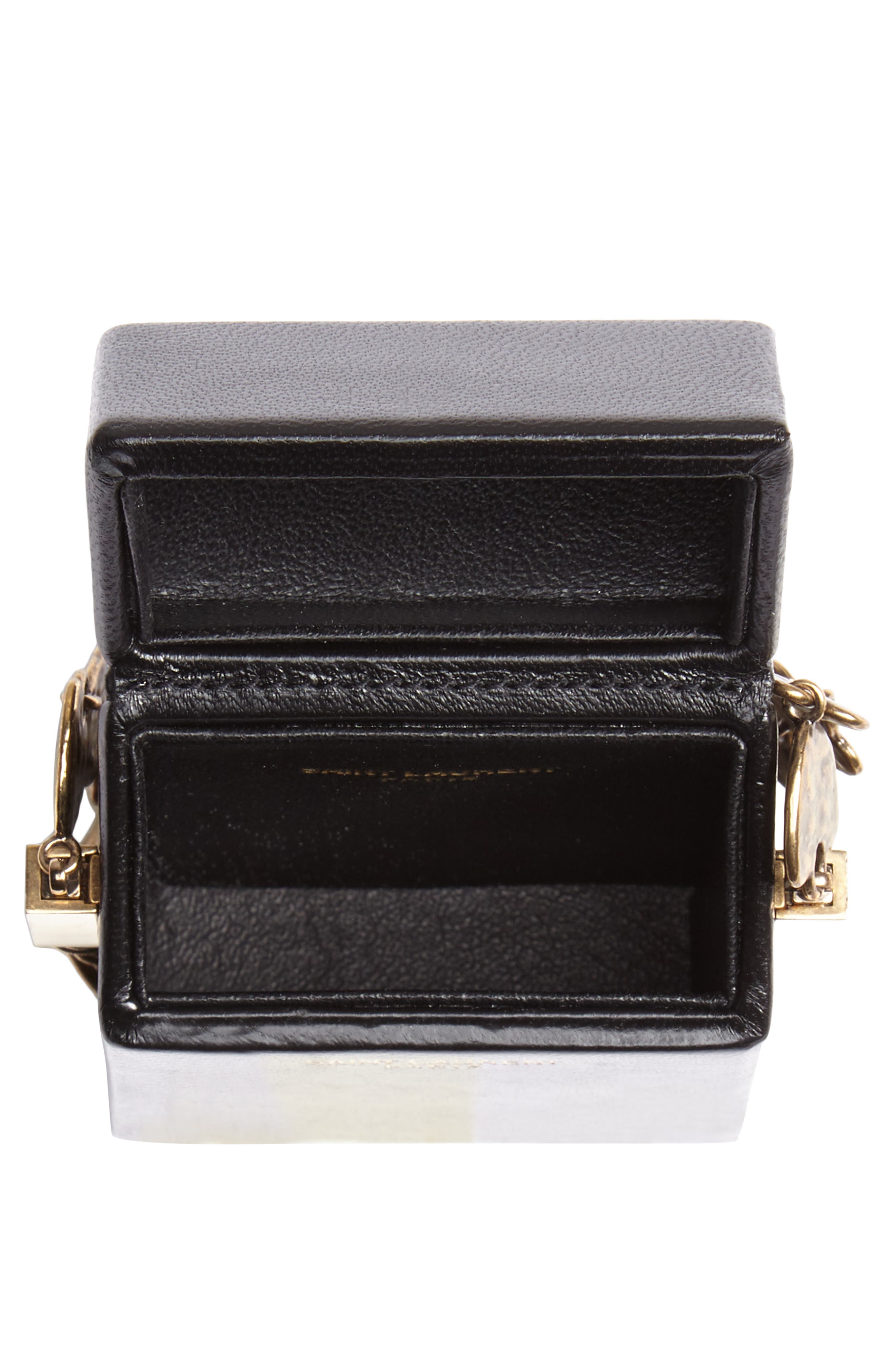 Saint Laurent Smoking Leather Minaudière, Alternate, color, 