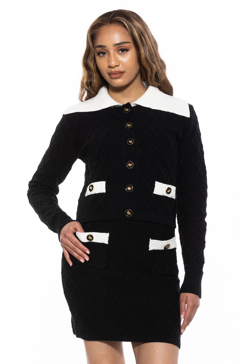 Pattern Cardigan, Alternate, color, BLACK